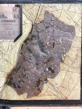 Ancienne Carte Relief En Bois