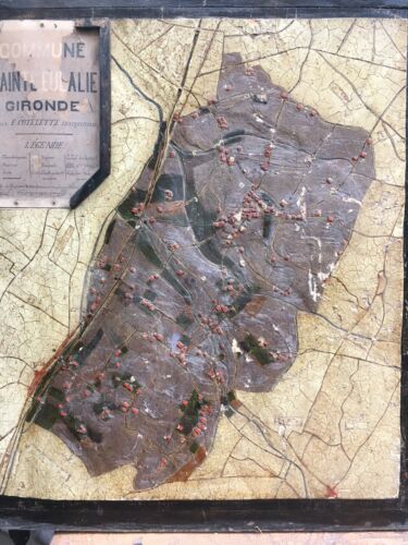 Ancienne carte relief bois - carte,