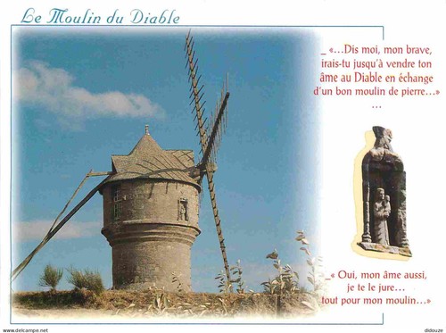 Carte postale moulin - postale,