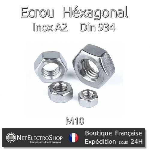 écrou hexagonal m10 - hu, acier
