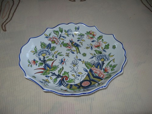 Plat faience desvres geo - de,