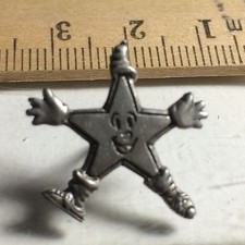 Handy Happy Star Collectible Vintage Pewter Pins Appox 1 Inch Square