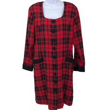 Vintage 90s Womens Plaid Dress