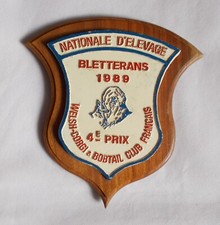Plaque nationale d'élevage Bletterans 1989, Welsh-Corgi et Bobtail club Français