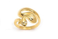 Bague Serpent Yeux Diamant Cz