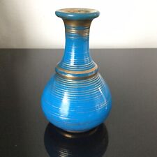 Flacon en Opaline Bleu Drapeau Milieu XIXè Cristal Opalin 19thC