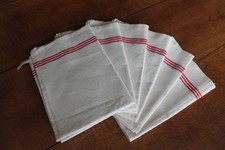 6 grands torchons anciens neufs - 89/69 cm - métis- monogrammés BG