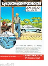 PUBLICITE ADVERTISING 056  1987  Peugeot 205  Junior sacré numéro