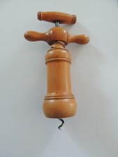 Ancien Tire-bouchon  en buis  à cloche et hélice Binétruy Victor 