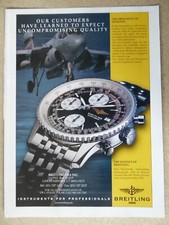 8/1999 PUB BREITLING WATCHES OLD NAVITIMER GRUMMAN EA-6B PROWLER ORIGINAL AD