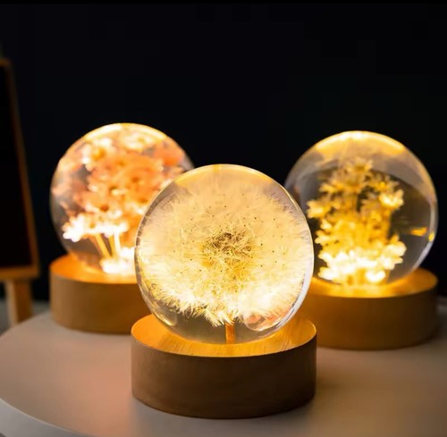 Boule cristal fleurs - boule,