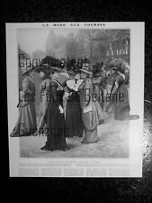 MODE FEMININE A LONGCHAMP COURSES FASHION PARIS   1908 document photo clipping