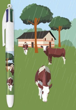 BIC STYLO 4 COULEURS COLLECTOR - COLLECTION " NORMANDIE " ( FRANCE ) - VACHES