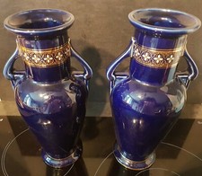 VASES BLEU ( PAIRE ) DE BRUYN FIVES LILLE ( LIRE )
