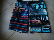 SHORT DE BAIN HOMME FOND NOIR MULTICOLORE TAILLE U.S 33 MARQUE QUIKSILVER