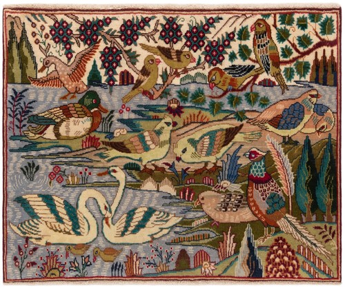 Tapis persan noué main - tapis, à