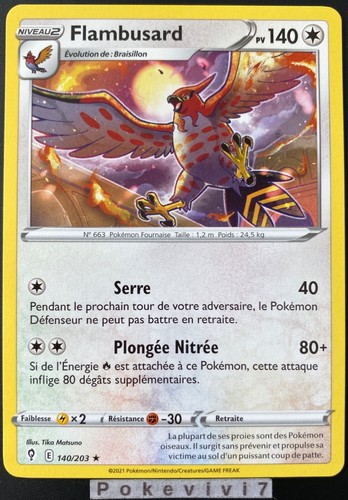 Carte pokemon flambusard - carte,