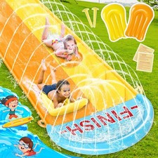 Toboggan Aquatique Gonflable Double 950Cm Long Pour Enfants Jouet D'été