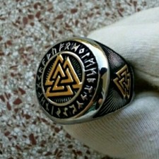 Bague Chevalière Viking en Acier Inoxydable Très Belle Finition !