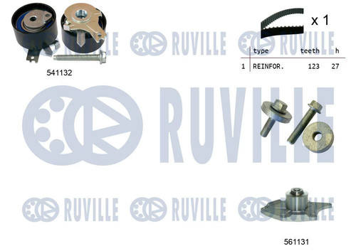 Kit distribution pompe a - +, eau
