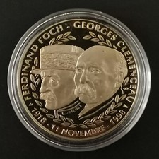 MEDAILLE 40mm FERDINAND FOCH & GEORGES CLEMENCEAU