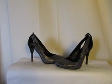 escarpins UNITED NUDE   cuir violine imitation python et plastique noir 37