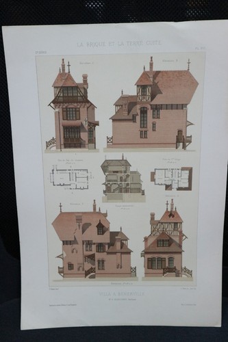 Lithographie xixe architecture - xixe,
