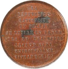 H4092 Rare Médaille Politique Satirique Abolition Bonnets A Poils 1848 UNC