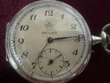 Montre De Poche THIEL Saturne Leonida ARGENT 800 Manuelle Fonctionne Vintage