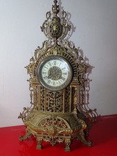 Grande pendule/cartel gothique du XIXeme siecle bronze