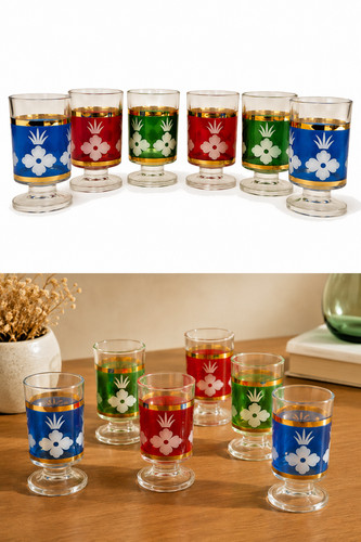 Lot verres liqueur pied - 6,