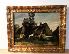 Tableau ancien Les chaumieres