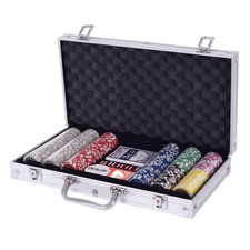 Mallette De Poker Avec 300 Jetons Laser Avec Coffret En Aluminium ou Noir  Neuf 