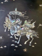 Grand panneau laque et nacre