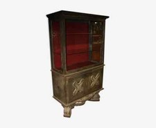 Argentier - Bar des années 40 en chêne noir céruse blanche d'origine