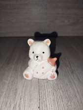 Figurine Ours Blanc Biberon Mignon Petit Statut Déco Enfants Bébé Vintage 