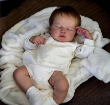 Poupée Reborn Bébé Fille Poupée Nouveau-né Réaliste Vinyle Souple Endormi 50cm