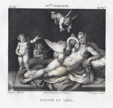 Veronese " Jupiter Et Leda " Kst. V. Corot / Bourdon,1804-14,11x12,5 CM,Filhol