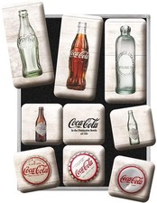 Nostalgic-Art - Set d'aimants de frigo 9 pièces - Coca-Cola Bottle Timeline