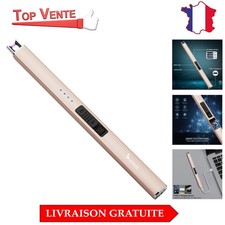 Briquet Électrique à Flamme Zéro, Doré - Sécurisé pour Bougies et Événements