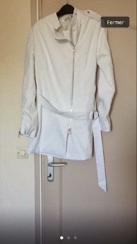Veste longue blanche - mi,