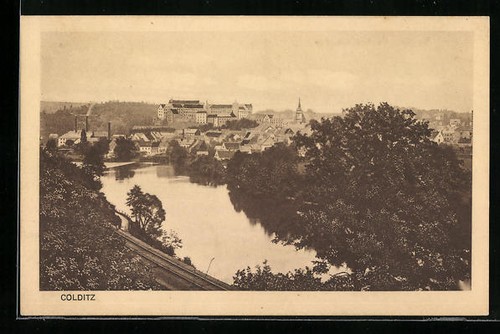 Carte postale colditz vue - carte, colditz,