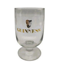 🍺 Verre à Bière GUINNESS – Logo Doré Harpe – Vintage Collector – Verre à Pied