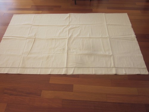 Drap ancien lin monogramme - drap,