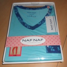 pyjama coton femme NAF NAF turquoise/bleu, taille S, M, neuf en boîte