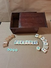 Ancien jeu MAH JONG coffret bois 148 Tuiles 