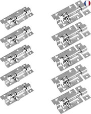 Verrou Targette Porte 10 Pièces Targette en Acier Inoxydable Serrure Porte 