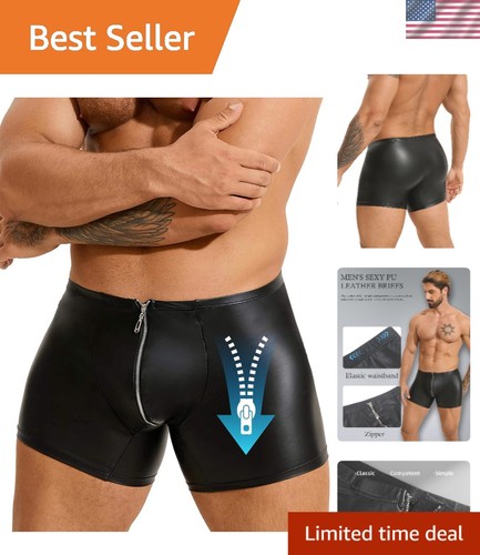 Caleçon noir simili cuir xxl - caleçon,
