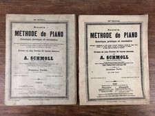 2x Nouvelle METHODE DE PIANO Anton SCHMOLL (1ere et 2eme Parties) 1912 et 1921