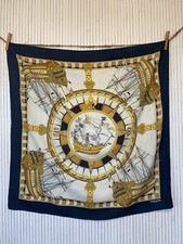 Foulard carré de soie Vintage Gherardini Navigation Cadeau pour Femme FO678